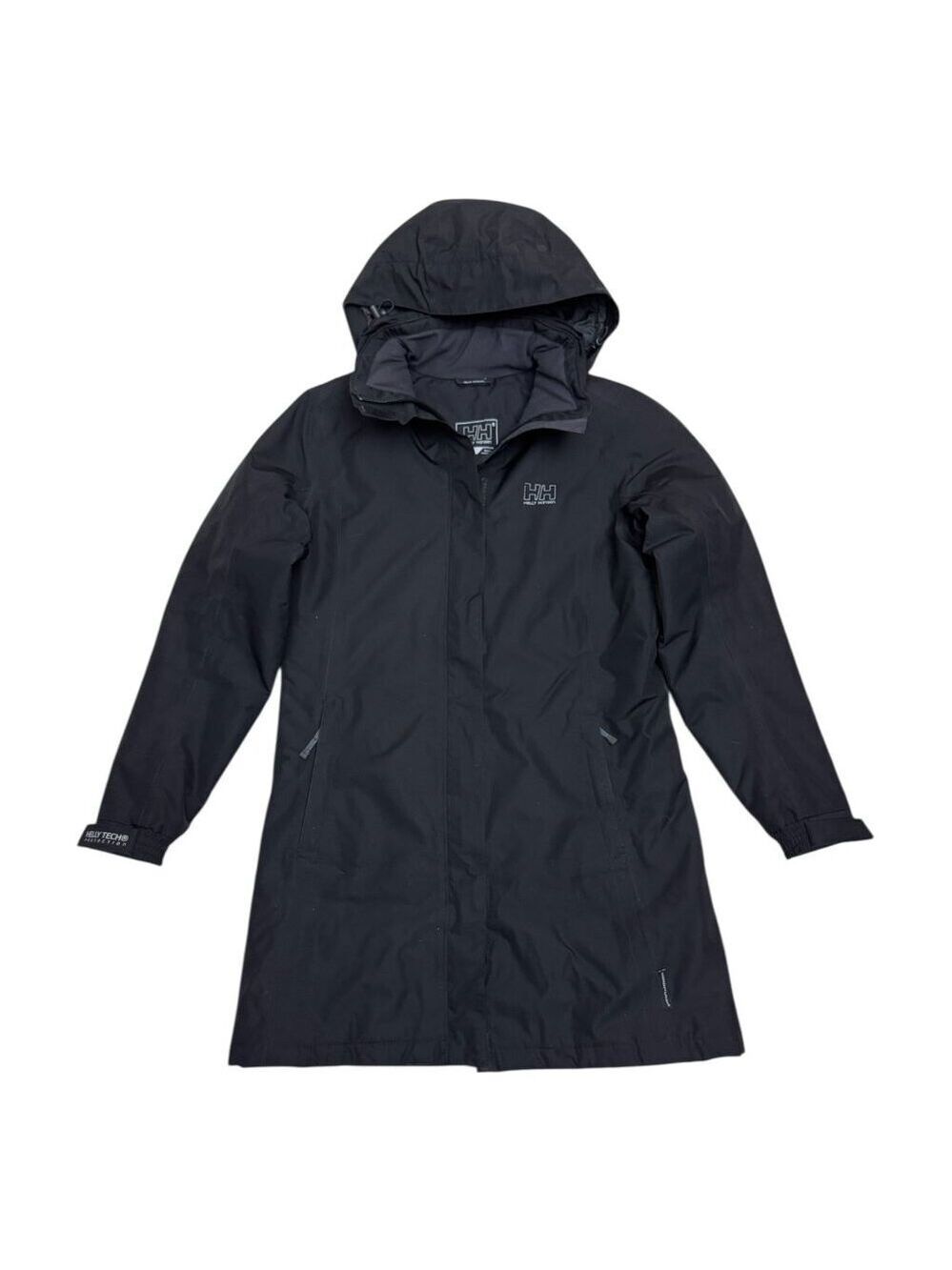 HELLY HANSEN Warmcore Waterproof Black Long Ski Parka Jacket Coat Womens Small